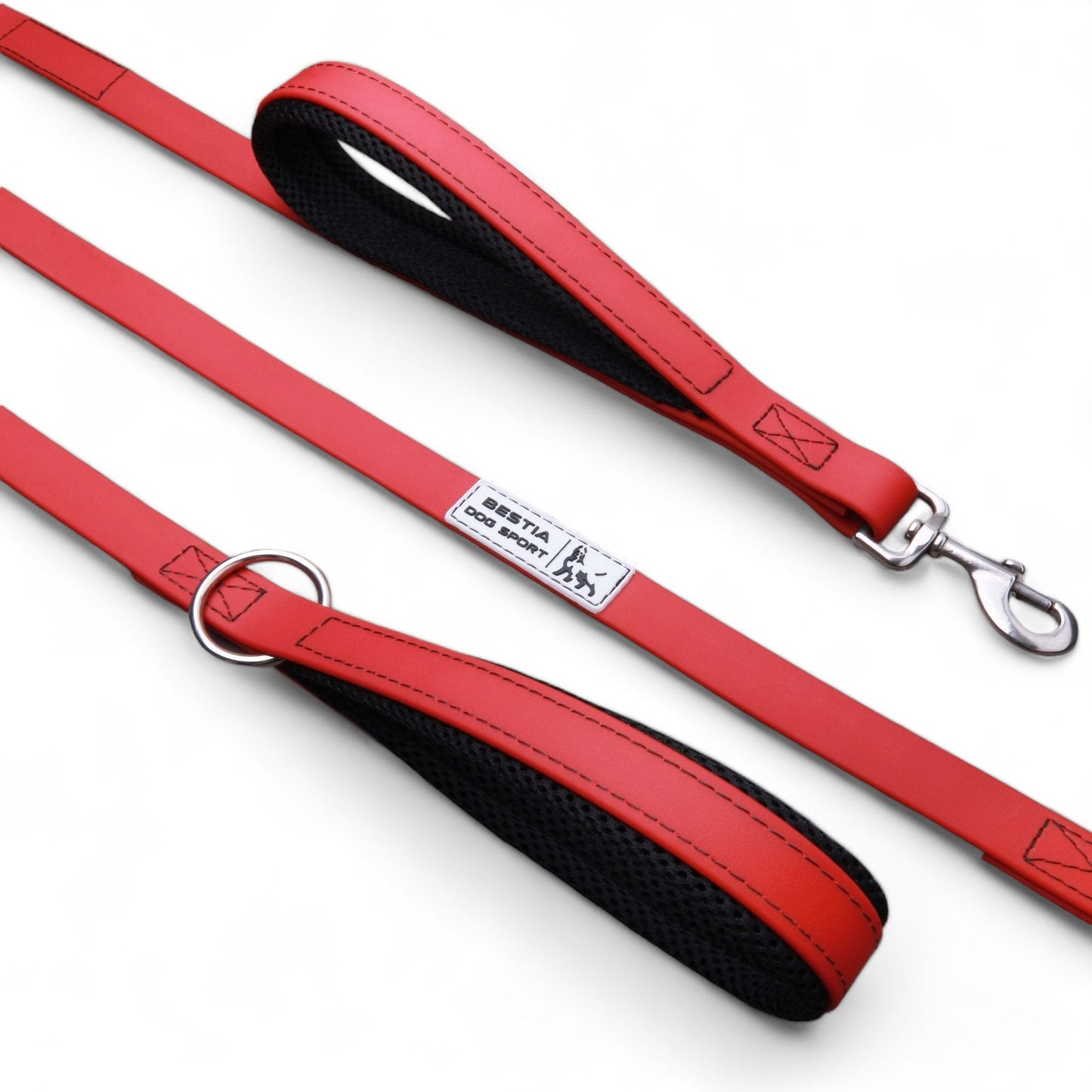 BESTIA DOG SPORT dual handle leash Red-0