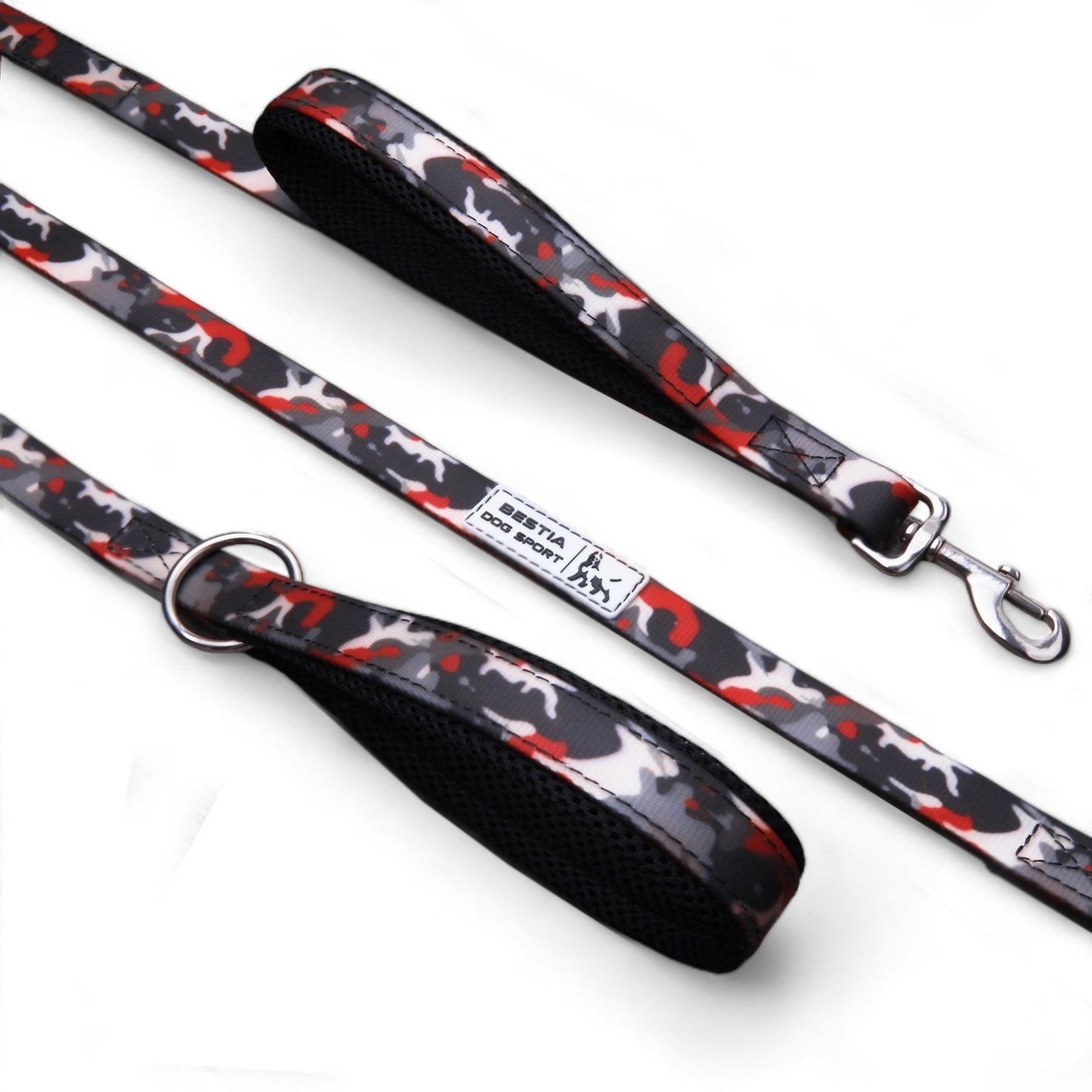 BESTIA DOG SPORT dual handle leash Red Camo-0