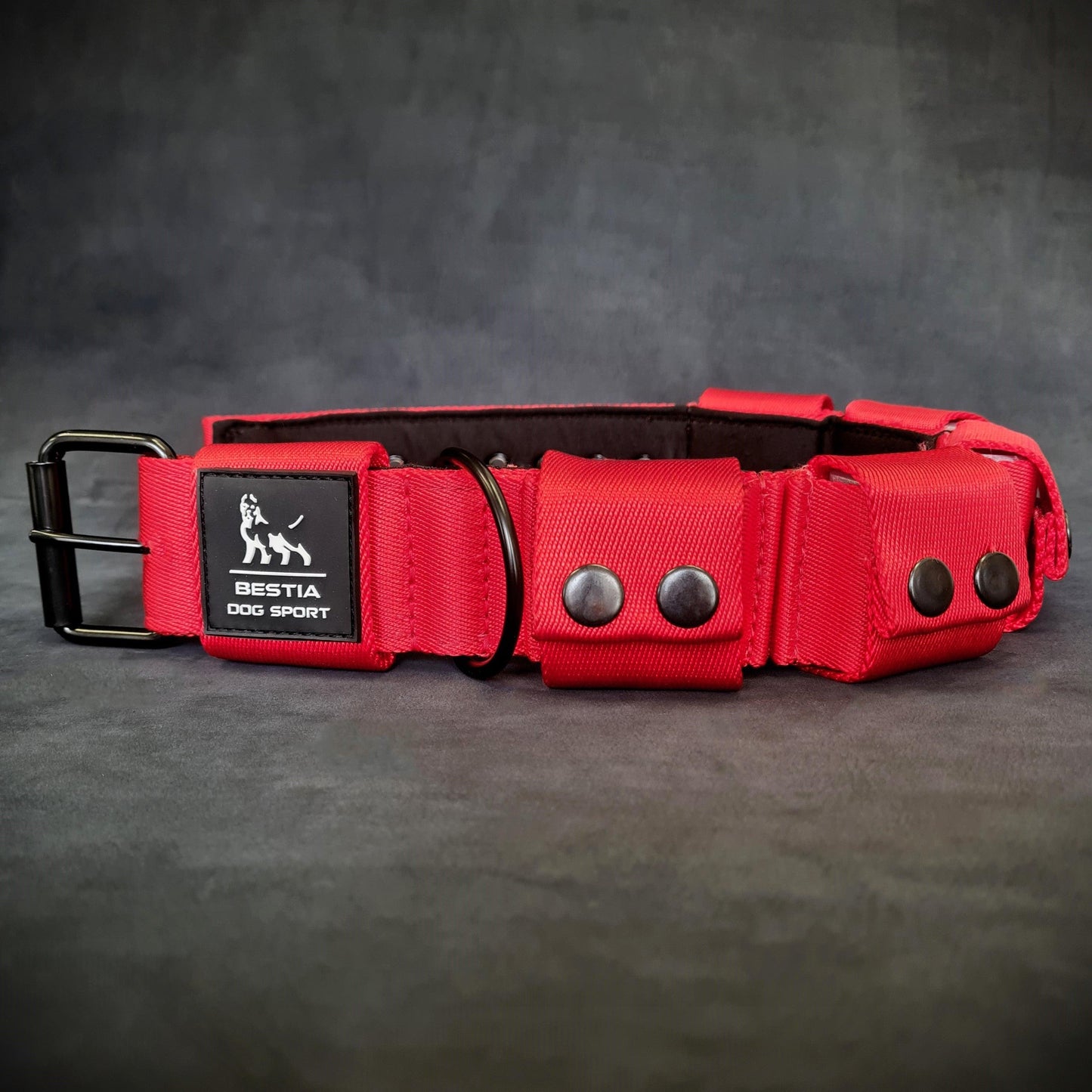 PRE-ORDER Weighted dog training collar- Red. Large breeds. 5 lbs total. removable weights-1