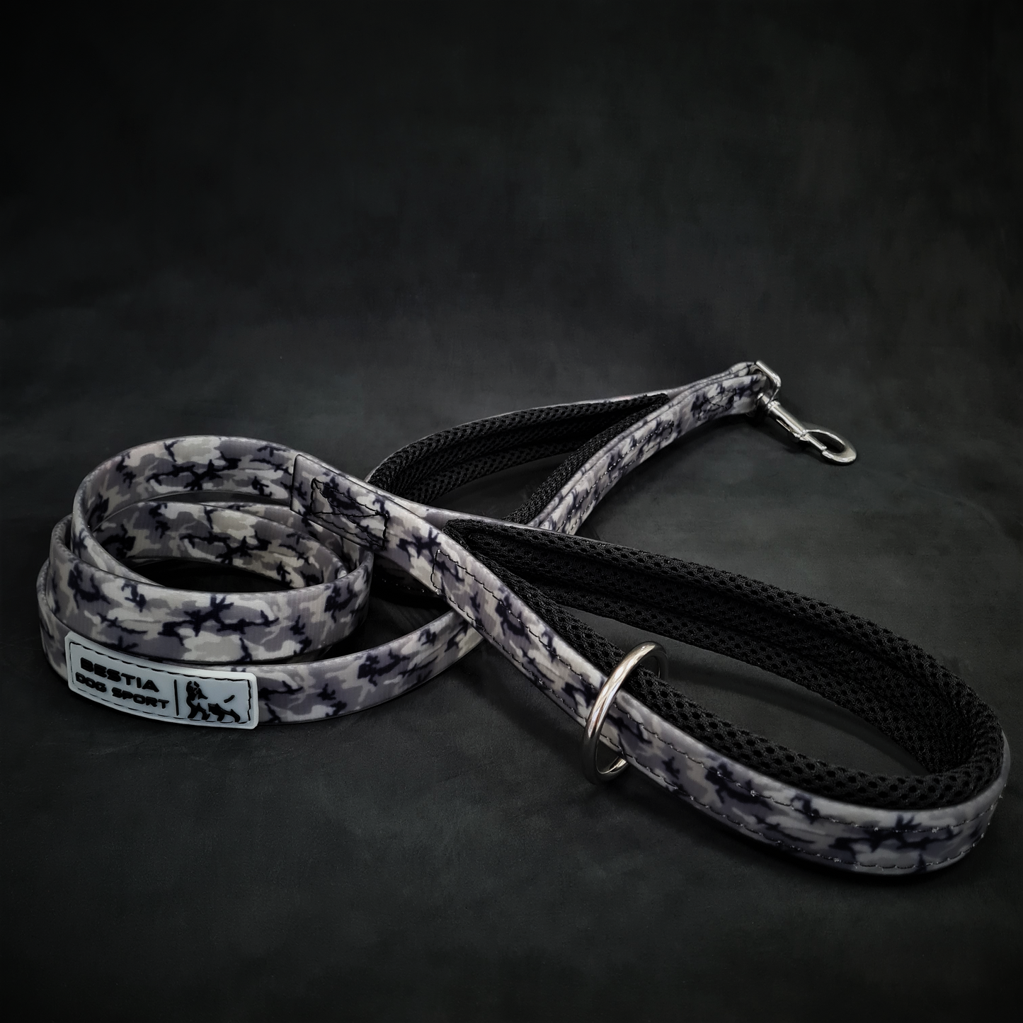 BESTIA DOG SPORT dual handle leash grey camo-0