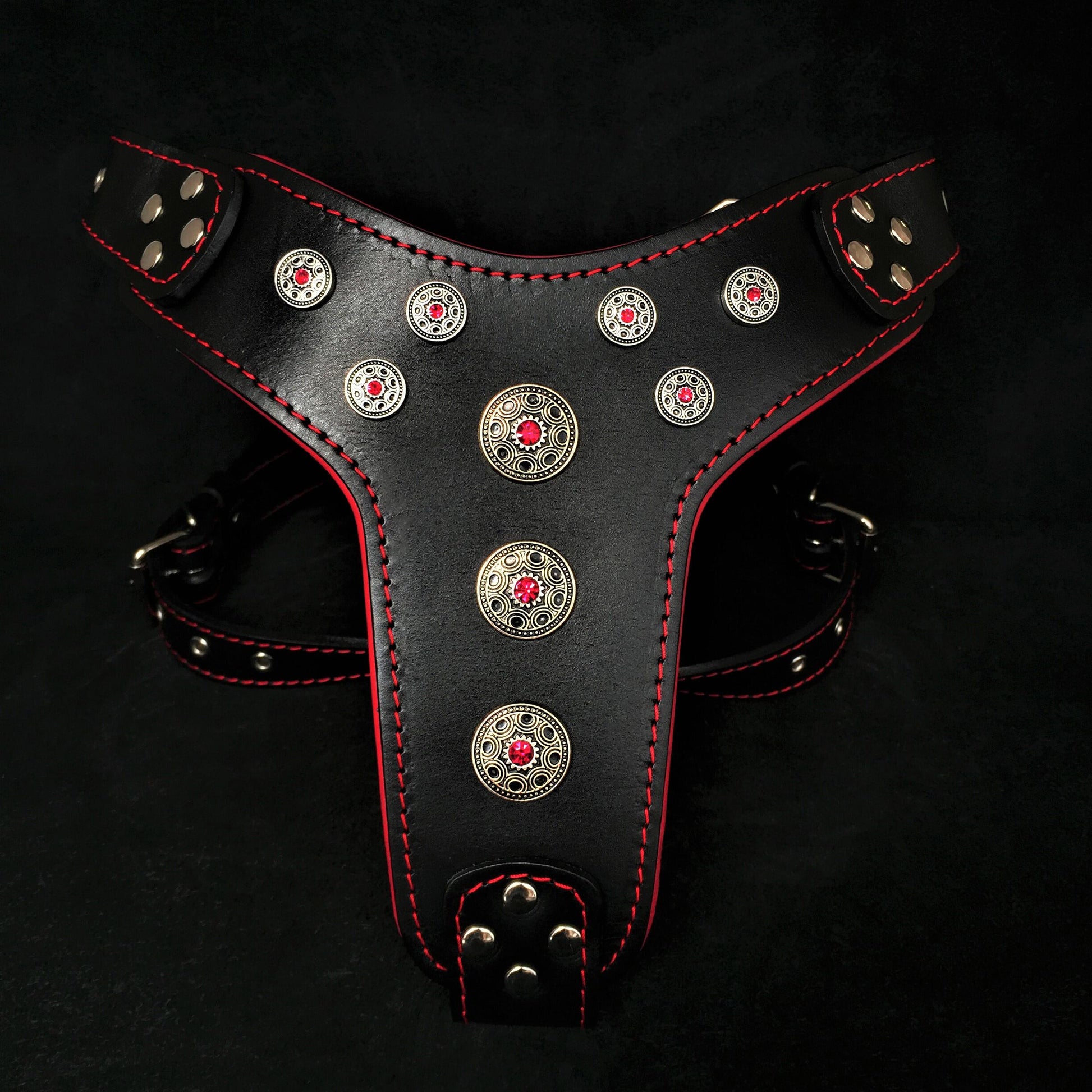 ''Bijou'' harness Black & Red for big dogs-0