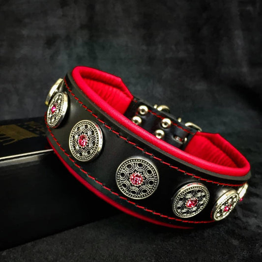 "Bijou" collar black & red-0