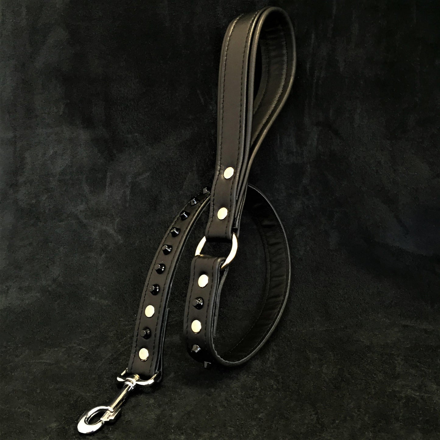 Black studded leash-0