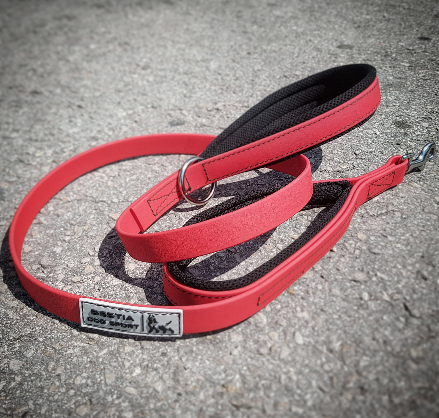 BESTIA DOG SPORT dual handle leash Red-1