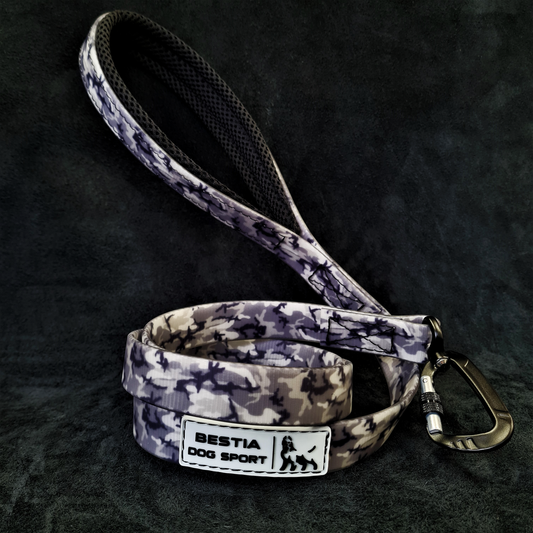 Bestia Dog Sport Tactical Leash Grey Camo-0